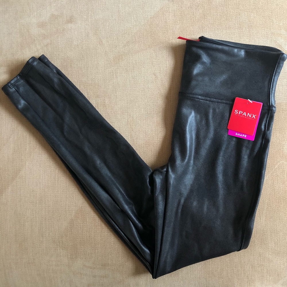 SPANX faux leather leggings (black)